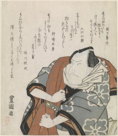 Muž nesoucí cestovní kabát přes rameno od Utagawa Toyokuni (I)