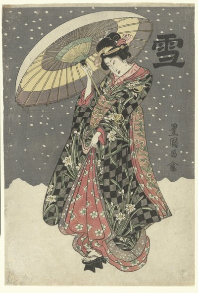 Sníh Yuki (název na objektu) od Utagawa Toyokuni (I)