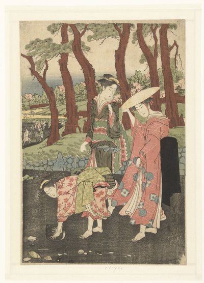 Sbírání ryb a mušlí při odlivu od Utagawa Toyokuni (I)