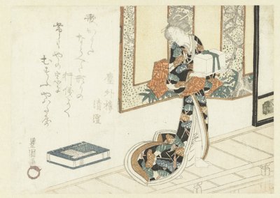 Žena nesoucí dřevěnou krabici od Utagawa Toyokuni (I)
