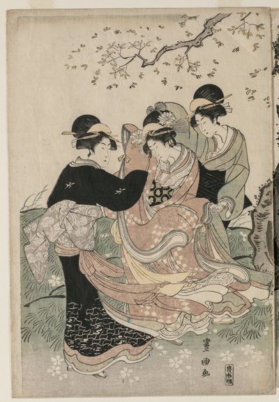 Třešňové květy ve větru od Utagawa Toyokuni