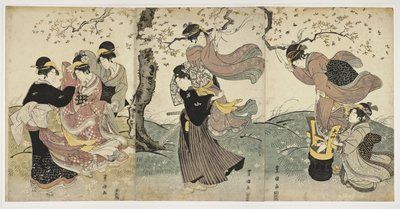 Květiny ve větru, c. 1797-1800 od Utagawa Toyokuni