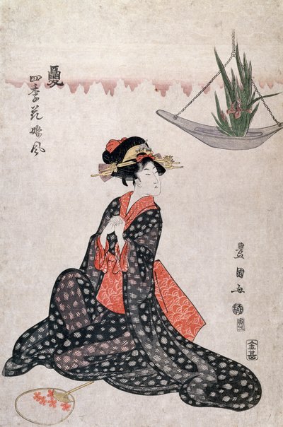 Květiny čtyř ročních období, Utagawa Toyokuni (1769-1825), dřevoryt ve stylu ukiyo-e, Japonsko, japonská civilizace od Utagawa Toyokuni
