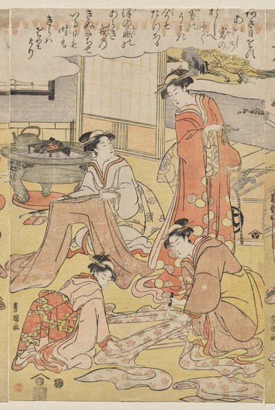 Ženy Dělat Oblečení od Utagawa Toyokuni
