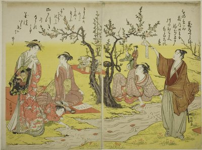 Večírek na klikatém potoce (Kyokusui no en) od Utagawa Toyokuni I