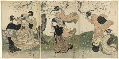 Větrný den pod třešněmi od Utagawa Toyokuni I