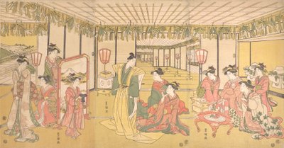Oslava Nového roku ve velkém sídle, ca. 1791. od Utagawa Toyokuni I