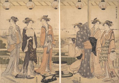 The Four Seasons in Southern Edo: A Summer Scene Minami shiki, Natsu [no] kei, pozdní 1780. od Utagawa Toyokuni I