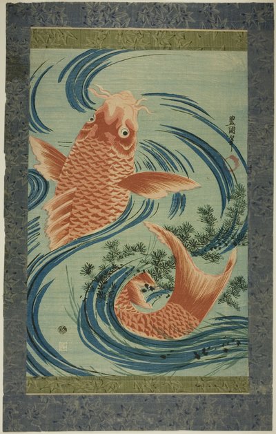 Červený kapr od Utagawa Toyokuni I
