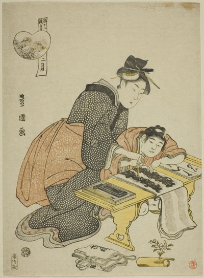 Druhý měsíc (Ni gatsu), ze série "Módních dvanáct měsíců (Furyu junikagetsu)" od Utagawa Toyokuni I