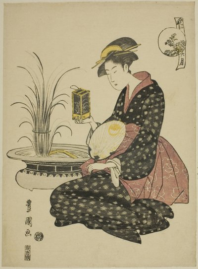 Šestý měsíc (Roku gatsu), ze série "Módních dvanáct měsíců (Furyu junikagetsu)" od Utagawa Toyokuni I