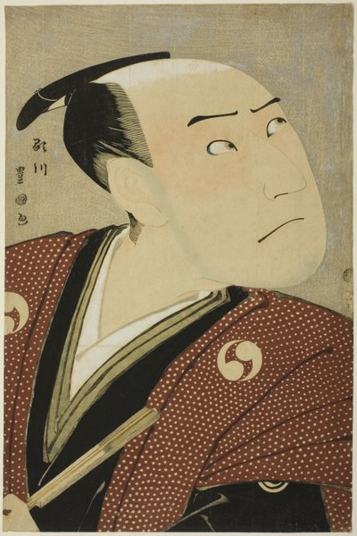Herec Sawamura Sojuro III jako Oboshi Yuranosuke ve hře „Edo no Hana Ako no Shiogama“, hrál v divadle Kiri ve čtvrtém měsíci roku 1796. od Utagawa Toyokuni I
