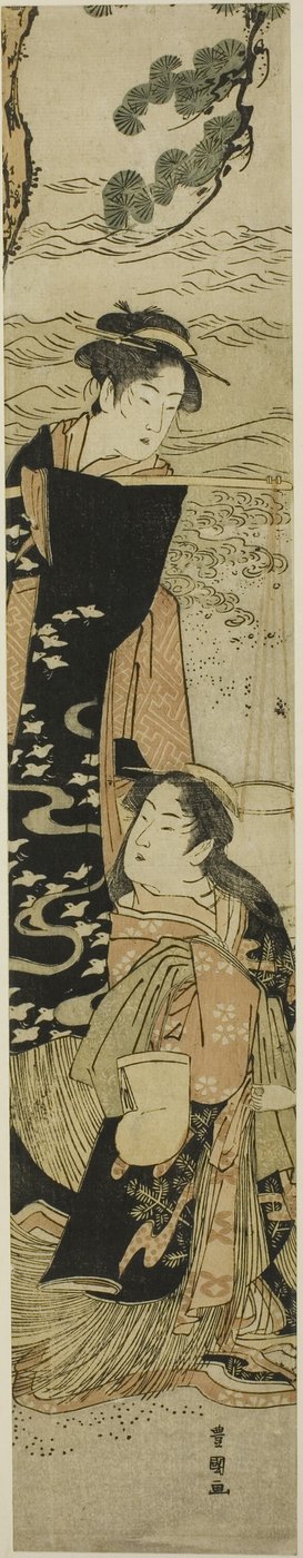 The sisters Matsukaze and Murasame on the shores of Suma od Utagawa Toyokuni I