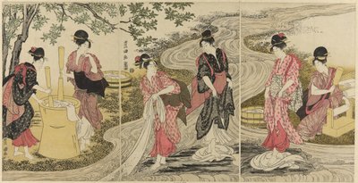 Praní hadříku v proudu od Utagawa Toyokuni I