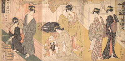 Ženy a malý chlapec ve veřejném lázeňském domě, ca. 1799. od Utagawa Toyokuni I