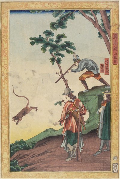 Lovecká scéna, leden 1861 od Utagawa Yoshiiku