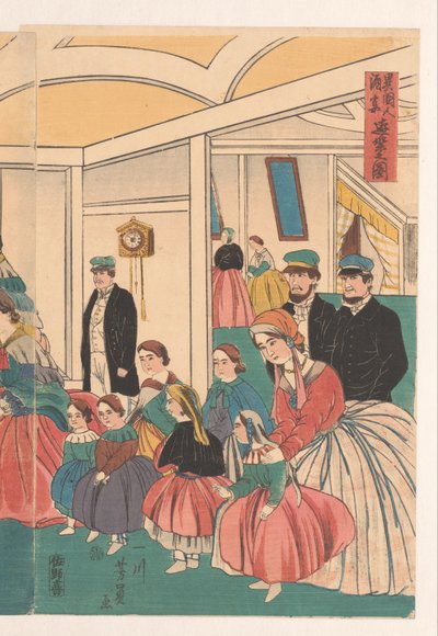 Cizinci se baví na rautu od Utagawa Yoshikazu