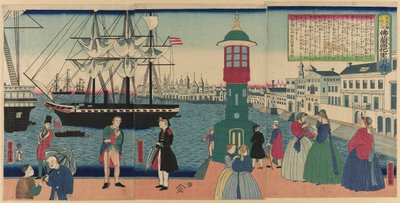 Paříž, F bouřlivé časy (francouzská Paříž), z Teseries od Utagawa Yoshitora