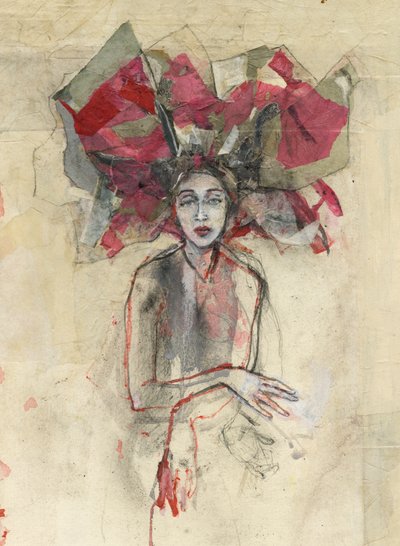 Žena s červenou čelenkou od Ute Rathmann