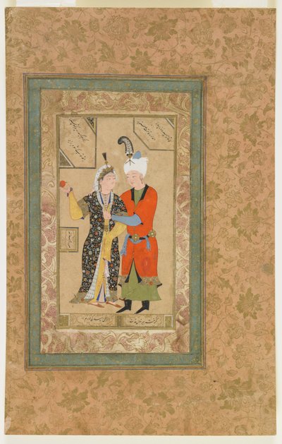 Objetí prince a princezny, kolem roku 1550 od Uzbek School