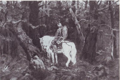 V myšlenkách  (Rytíř na koni vstupuje do hustého lesa) od V.Vasnetsov