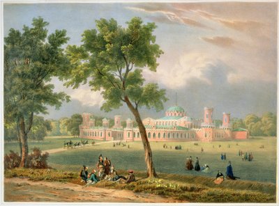 Palác Petra Velikého v Moskvě, tisk Edouard Jean-Marie Hostein (1804-89), nakladatelství Lemercier, Paříž, 1840 od V. Adam