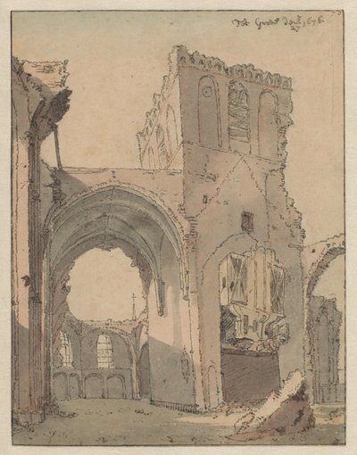 Ruin of the Grote Kerk at Grave od Valentijn Klotz (attributed to)