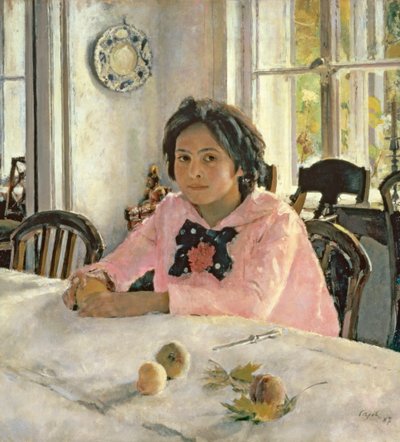 Dívka s broskvemi od Valentin Aleksandrovich Serov