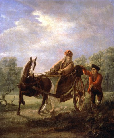 Voltaire ve vozíku, c. 1770-1775 (malba) od Valentin Aleksandrovich Serov