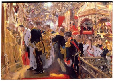 „Korunovace císaře Mikuláše II. v katedrále Nanebevzetí Panny Marie“, 1896 od Valentin Serov