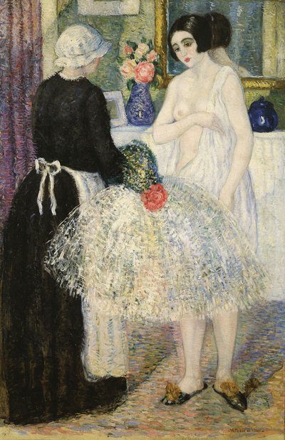 En El Camerin, kolem roku 1920 (olej na plátně) od Valentín Thibon de Libian