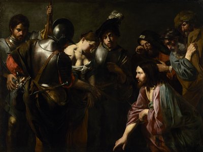 Kristus a cizoložnice od Valentin de Boulogne