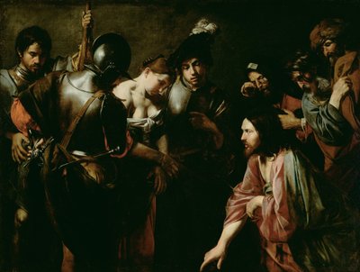 Kristus a cizoložnice od Valentin de Boulogne