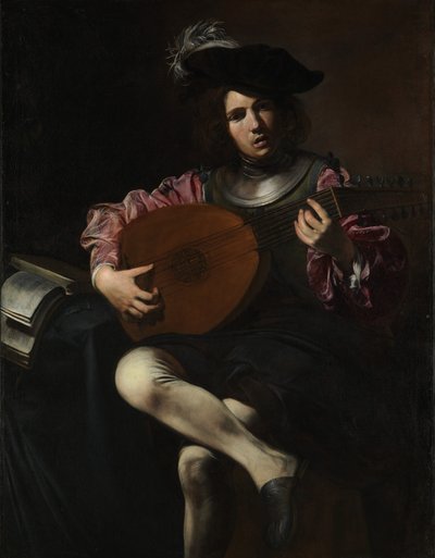 Lute Player, c.1625-26 (olej na plátně) od Valentin de Boulogne