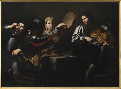 Hudebníci a vojáci od Valentin de Boulogne