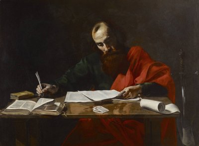 Svatý Pavel píše své epištoly od Valentin de Boulogne