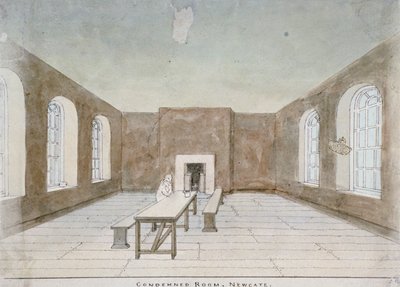 Interiér odsouzené místnosti ve věznici Newgate, Old Bailey, City of London, 1810 od Valentine Davis