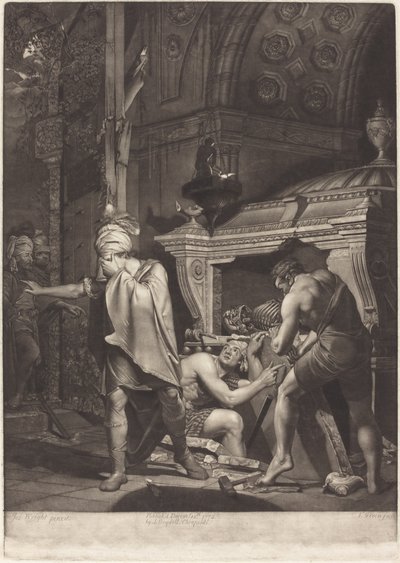 Miravan otevírá hrobku svých předků od Valentine Green after Joseph Wright