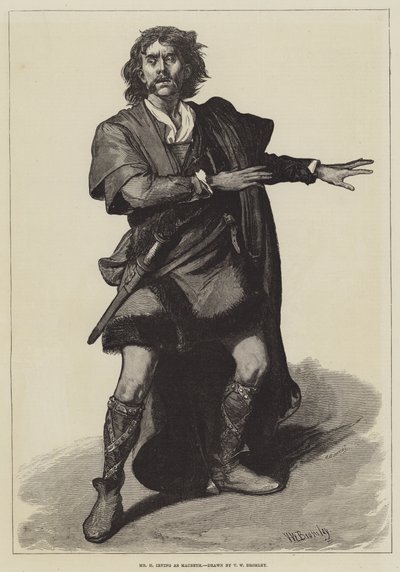 Pan H. Irving jako Macbeth od Valentine Walter Lewis Bromley
