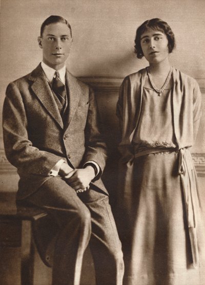 „Lady Elizabeth Bowes Lyon a vévoda z Yorku po oznámení jejich zasnoubení“, 1923 od Vandyk