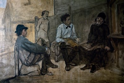 Spor o náboženství, Vasilij Perov (1834-1882). Rusko, 20. století. od Vasili Grigorevich Perov