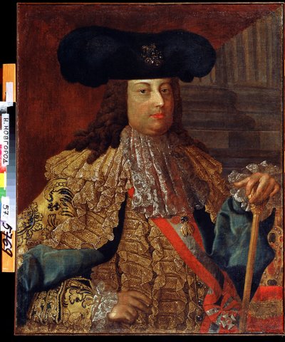 Portrét císaře Františka I. Rakouského (1708-1765) (Portrét císaře Františka I. Rakouského). Obraz Vasilije Kozmicha Berezina (1743-po 1795). Olej na plátně, 88 x 69 cm, ruské umění 18. století. Státní muzeum umění, Nižnij Novgorod (Rusko). od Vasili Kozmich Berezin