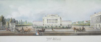 Petrohradské císařské divadlo Velkého Kamenného z panoramatu Něvského prospektu od Vasili Semenovich Sadovnikov