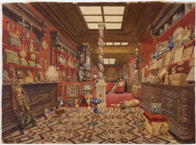 Pokoj v rezidenci Alexandra Basilewského v Paříži, 1870 (wc na papíře) od Vasili Vasilievich Vereshchagin
