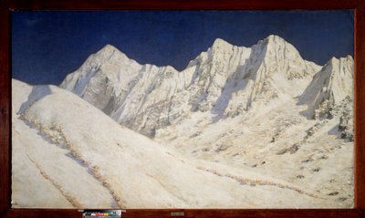 Indie, sníh na Himalájích (Indie, sníh na Himalájích) - Obraz Vasilije Vasiljeviče Vereščagina (Vassili Vereščagin) (1842-1904), olej na plátně od Vasili Vasilievich Vereshchagin