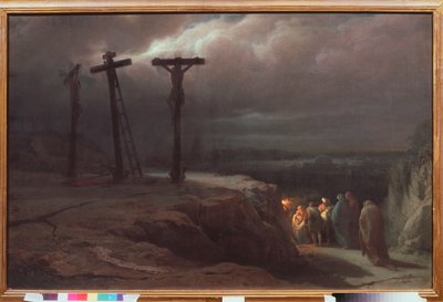 Noc na Kalvárii - obraz Vasilije Petroviče Vereščagina (Vassili Vereščagin) (1835-1909), olej na plátně od Vasili Vasilievich Vereshchagin