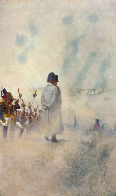 Napoloeon Bonaparte stojí mezi svými vojáky před Moskvou (barevná litografie) od Vasili Vasilievich Vereshchagin