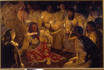 Les flagellants - chlists - biče - The Whips Sect - Konovalov, Vasilij Vasilievich (1864-1908) - Lotzal Heritage Museum, Volsk od Vasili Vasilyevich Konovalov