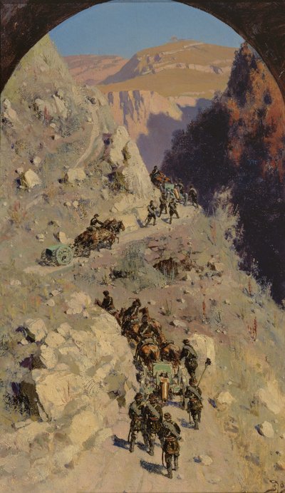 Dělostřelectvo v kavkazských horách, 1883 od Vasilij Dmitrievich Polenov