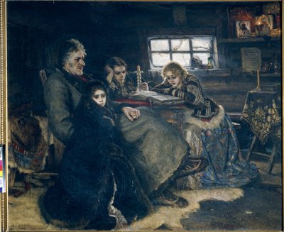 Alexandr Danilovič Menčikov a jeho rodina v exilu od Vasilij Ivanovic Surikov